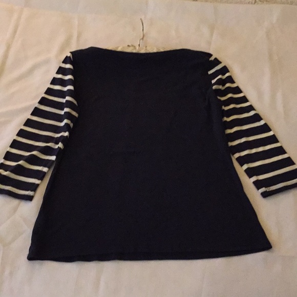 GAP navy blue and white striped sequin top - Picture 6 of 8